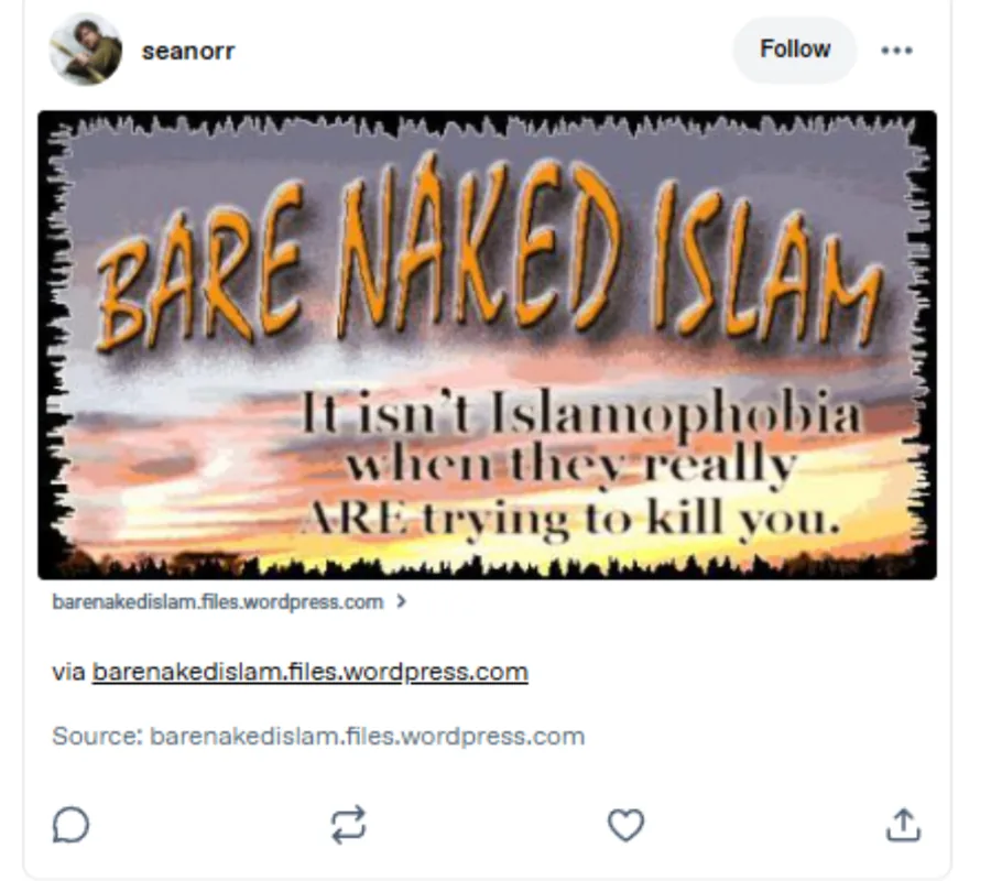 Sean Orr posted on : Posted on Tumblr, via barenakedislam.files.wordpress.com: "BARE NAKED ISLAM. It isn't Islamophobia when they really ARE trying to kill you."
